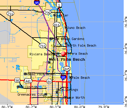 Riviera Beach, FL map
