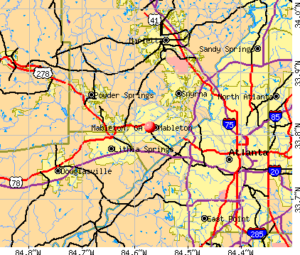 Map Of Mabletn Ga