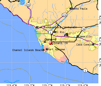 Oxnard, CA map
