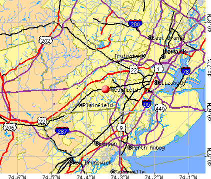 Westfield, NJ map