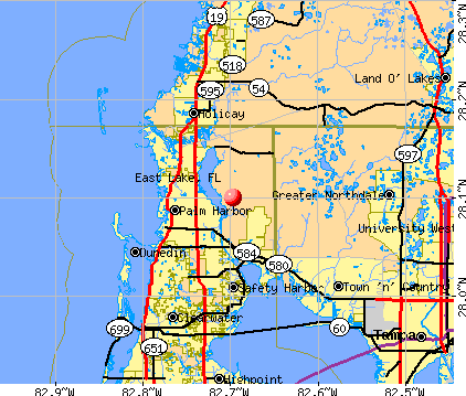 East Lake, FL map