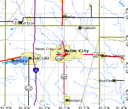 Mason City, IA map