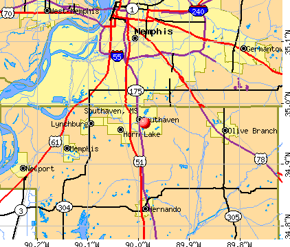 Southaven, MS map