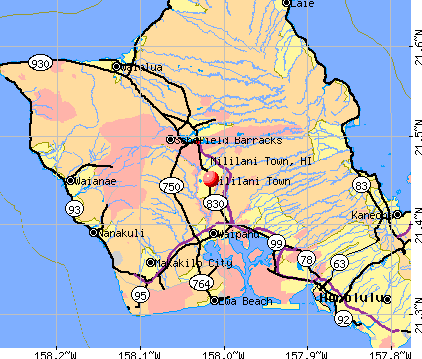 Mililani Town, HI map