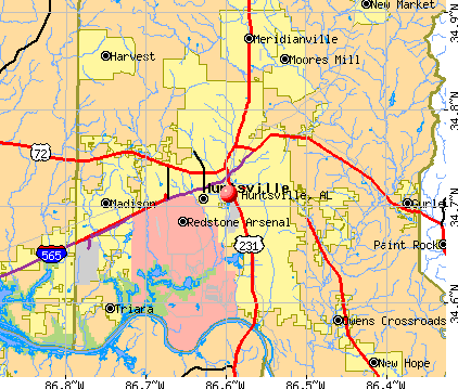 Huntsville, AL map