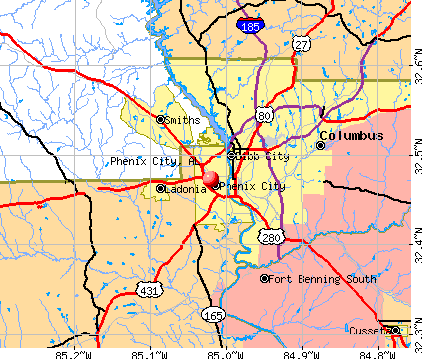 Phenix City, AL map