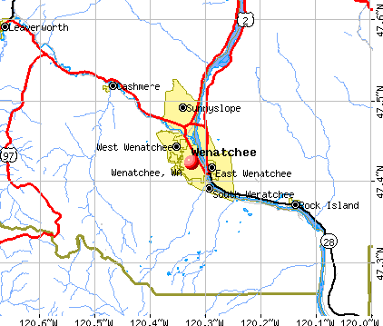 Wenatchee, WA map