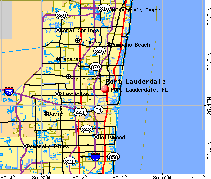 Fort Lauderdale, FL map