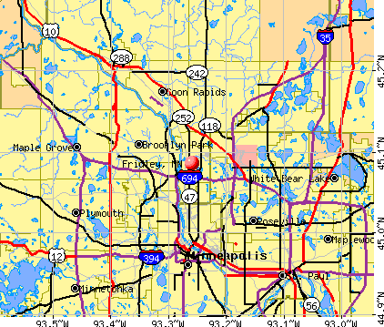 Fridley, MN map
