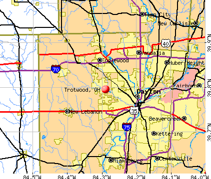 Trotwood, OH map