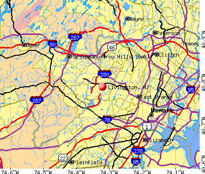 Livingston, NJ map