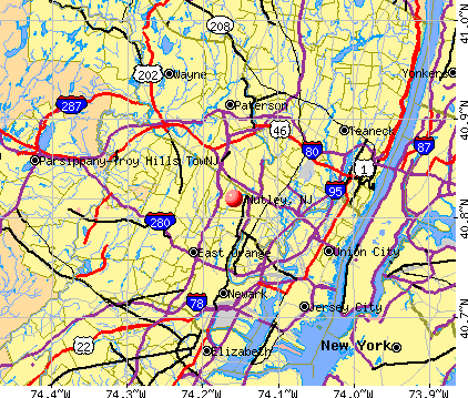 Nutley, NJ map