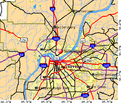 Jeffersonville, IN map
