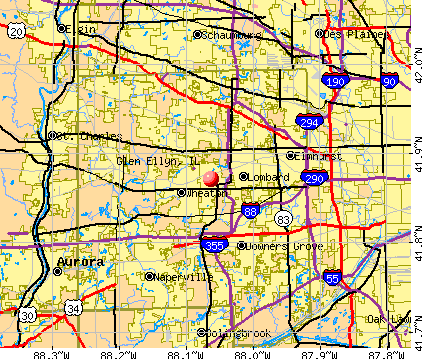Glen Ellyn, IL map