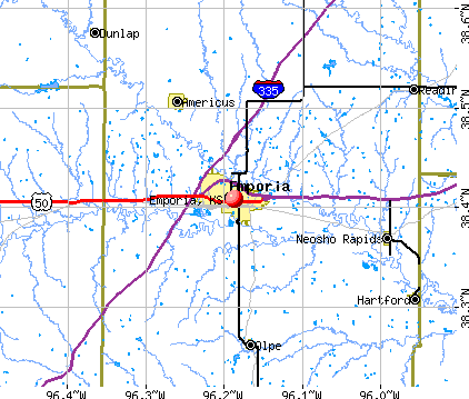 Emporia, KS map