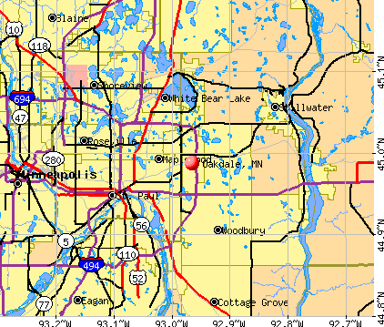 Oakdale, MN map