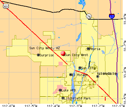 Sun City West, AZ map