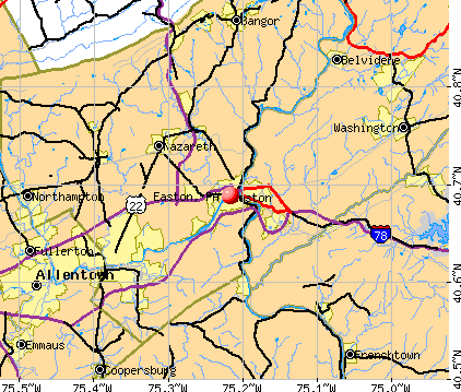 Easton, PA map