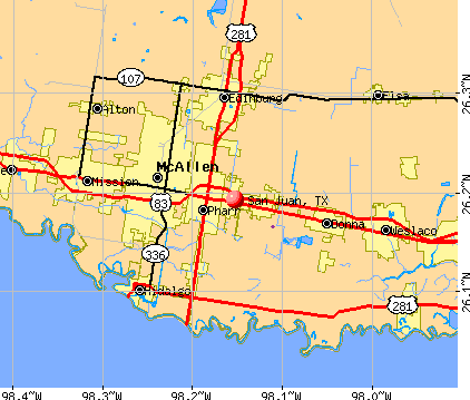 San Juan, TX map