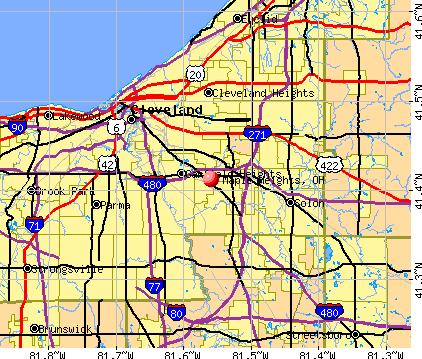 Maple Heights, OH map