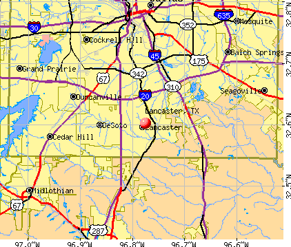 Lancaster, TX map
