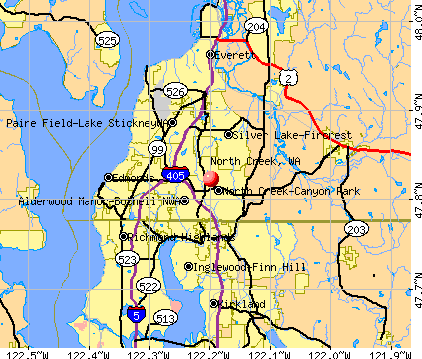 North Creek, WA map