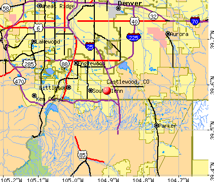 Castlewood, CO map