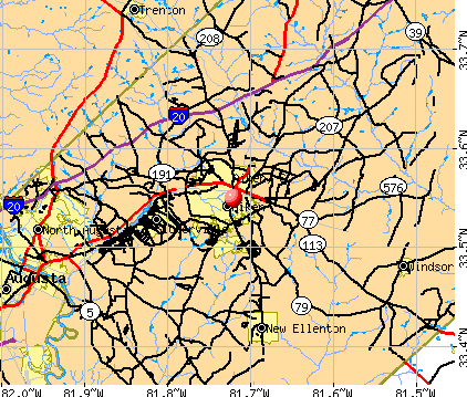 Aiken, SC map