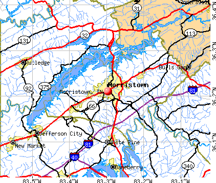 Morristown, TN map