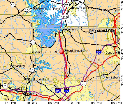 Huntersville, NC map