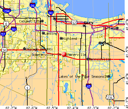 Schererville, IN map