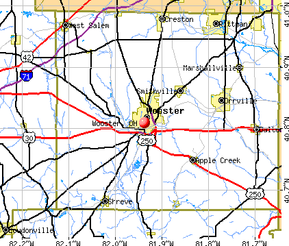 Wooster, OH map