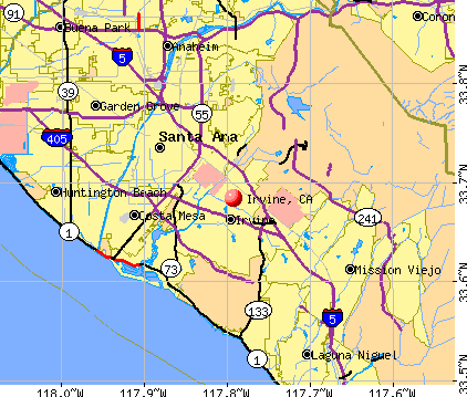 Irvine, CA map