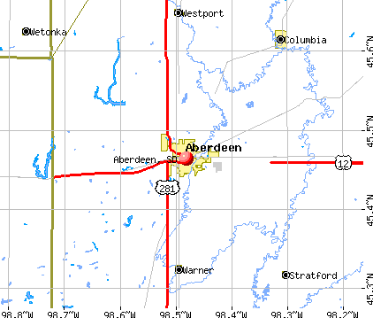 Aberdeen, SD map