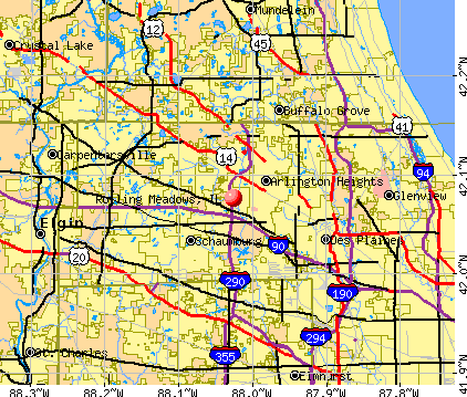 Rolling Meadows, IL map