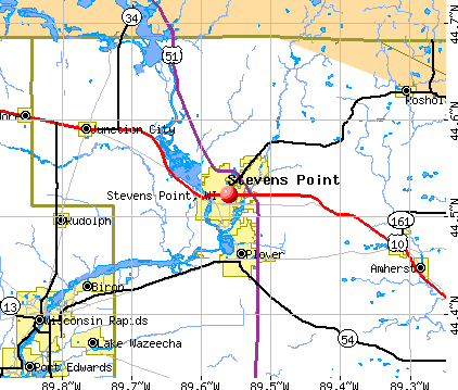 Stevens Point, WI map