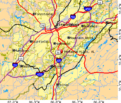 Vestavia Hills, AL map