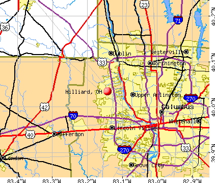 Hilliard, OH map