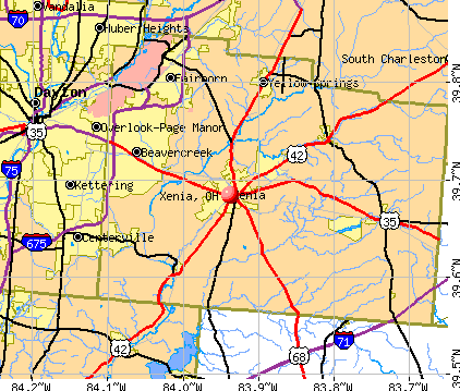 Xenia, OH map