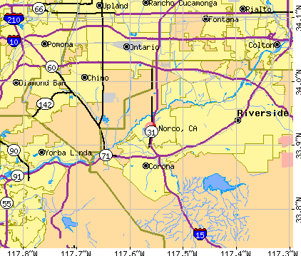 Norco, CA map