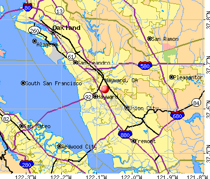 Hayward, CA map