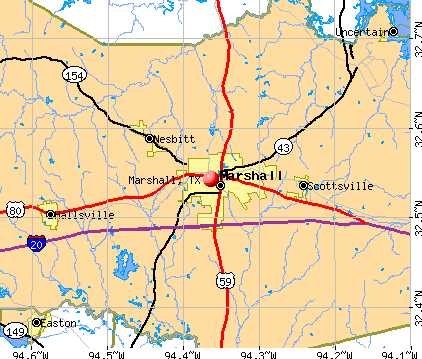 Marshall, TX map
