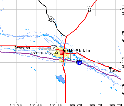North Platte, NE map