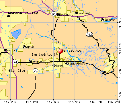 San Jacinto, CA map