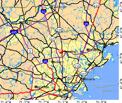 Reading, MA map