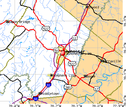 Winchester, VA map