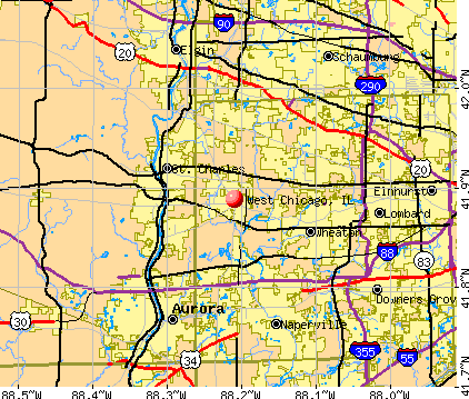 West Chicago, IL map