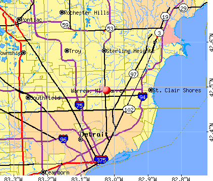 Warren, MI map