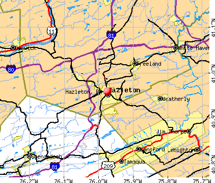 Hazleton, PA map