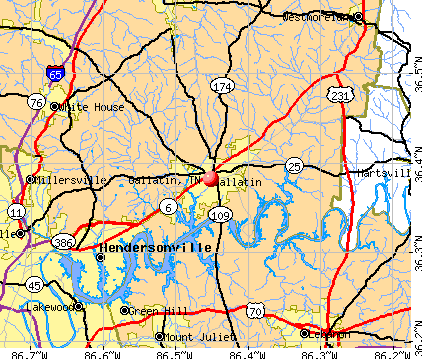 Gallatin, TN map
